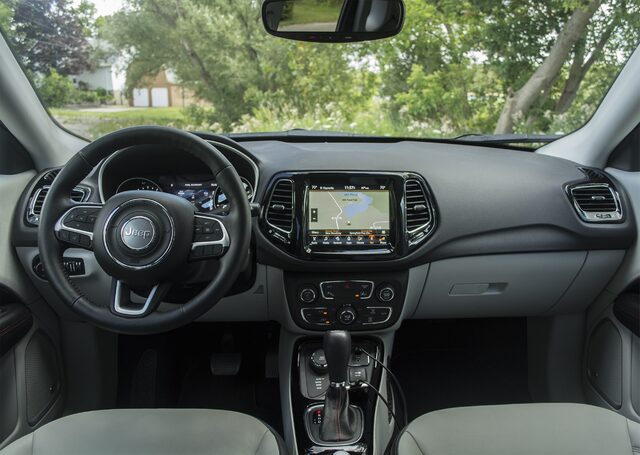 2017 Jeep Compass Limited 4X4 interior dashboard with Uconnect