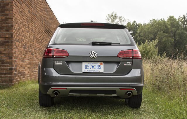 2017 Volkswagen Golf Alltrack SEL — Rear View, Platinum Gray