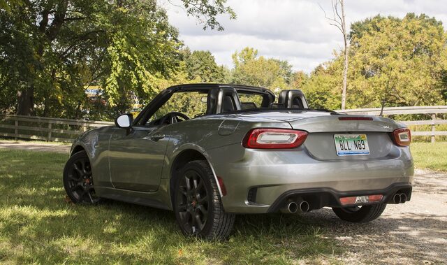 2017 Fiat 124 Spider Abarth rear three-quarter view