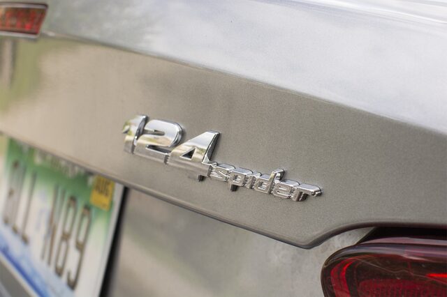2017 Fiat 124 Spider Abarth trunk badge closeup