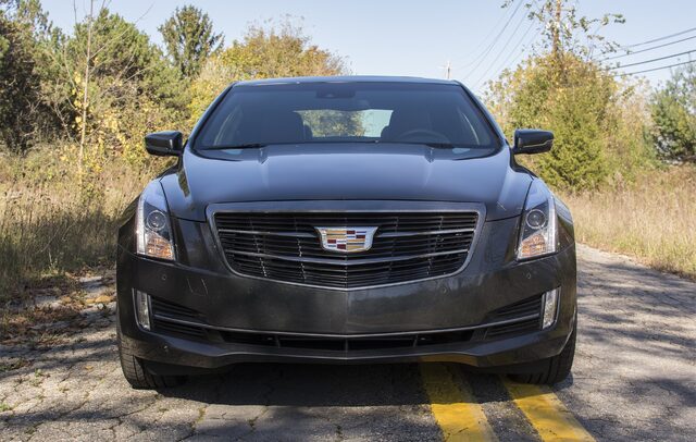 2017 Cadillac ATS Coupe 2.0T Luxury Straight Front View in Dark Granite
