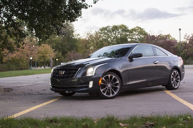 2017 Cadillac ATS Coupe 2.0T Luxury Front Three-Quarter View at Dusk