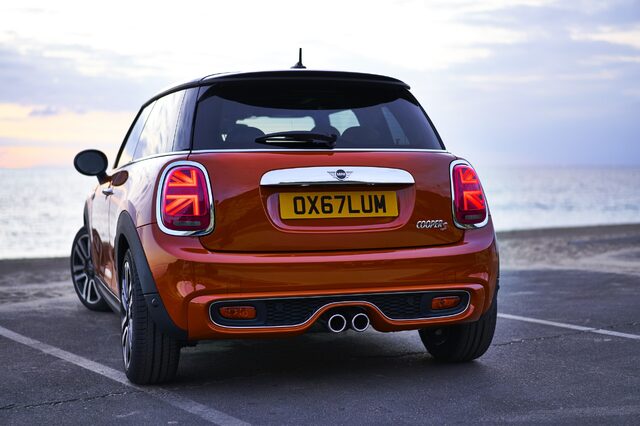 2019 Mini Cooper S Hardtop rear view Union Jack taillights coastal