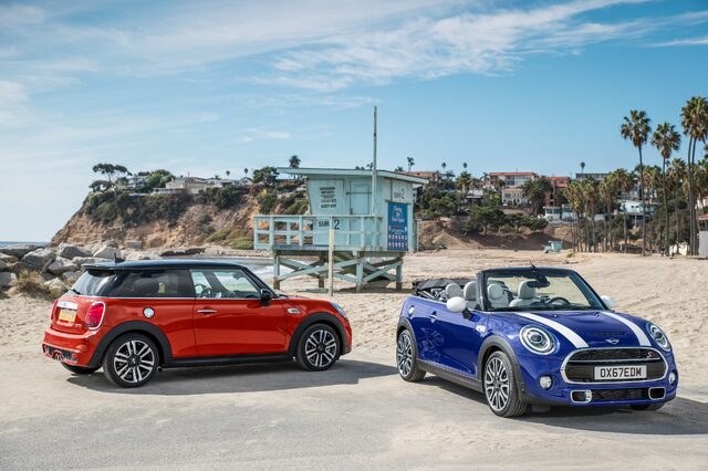 2019 Mini Cooper S Hardtop and Convertible pair rear beach lifeguard stand