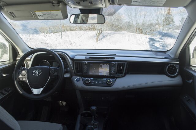 2017 Toyota RAV4 Hybrid XLE Interior with Entune Touchscreen and Gray Cabin