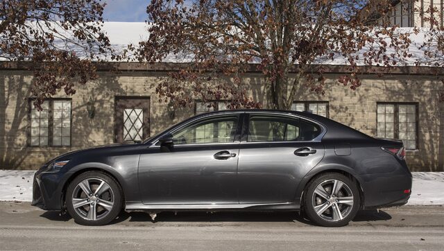 2017 Lexus GS 200t Driver Side Profile View in Dark Gray