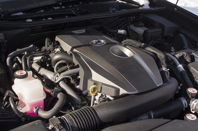 2017 Lexus GS 200t 2.0L Turbocharged Engine Bay with Lexus Badge Cover