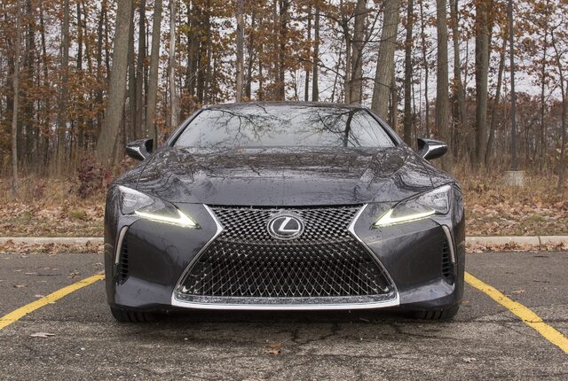 2018 Lexus LC 500 front view with spindle grille