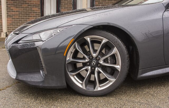 2018 Lexus LC 500 front wheel and brake detail