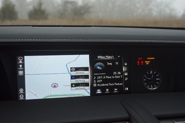 2018 Lexus LC 500 infotainment and navigation screen