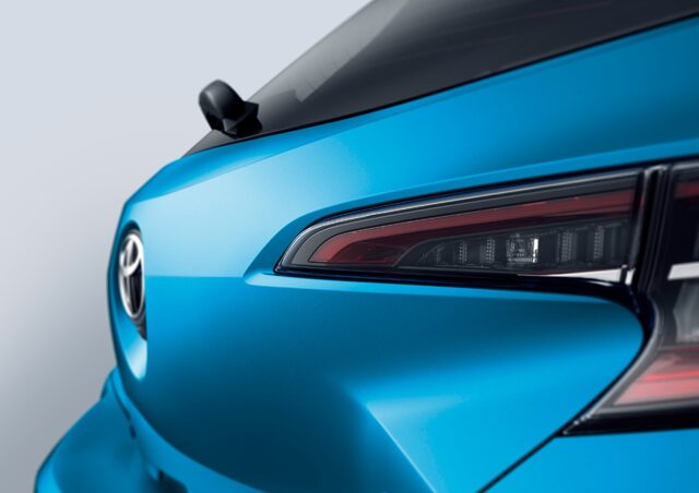 2019 Toyota Corolla Hatchback SE Rear Taillight and Toyota Badge Detail