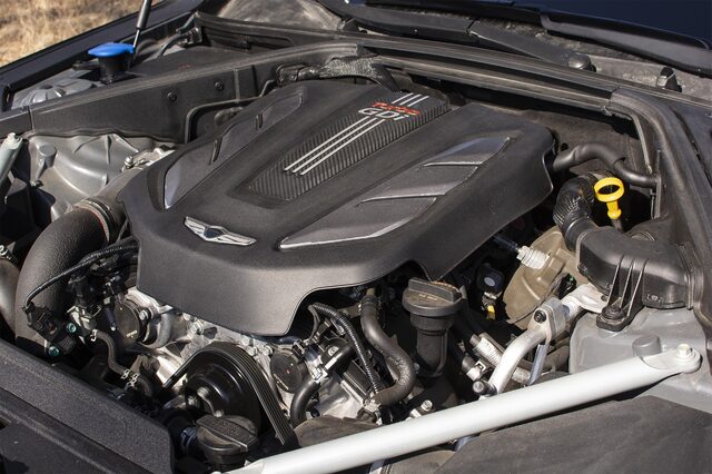 2018 Genesis G90 3.3T Premium — 3.3L Twin-Turbo V6 Engine Bay