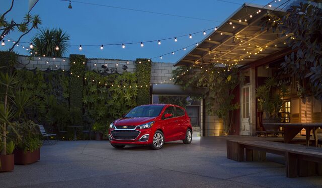 2019 Chevrolet Spark Front Three-Quarter View at Night