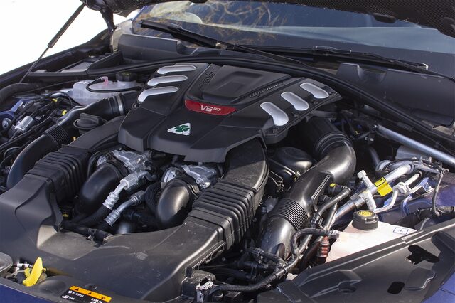 2017 Alfa Romeo Giulia Quadrifoglio Twin-Turbo V6 Engine Bay