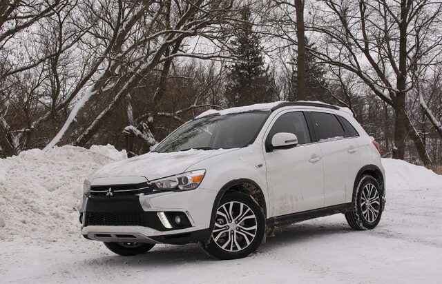 2018 Mitsubishi Outlander Sport SEL front three-quarter view in snow
