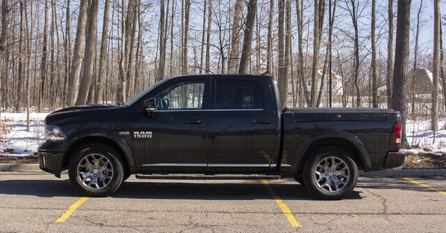 2018 Ram 1500 Limited Crew Cab Driver Side Profile View in Granite Crystal
