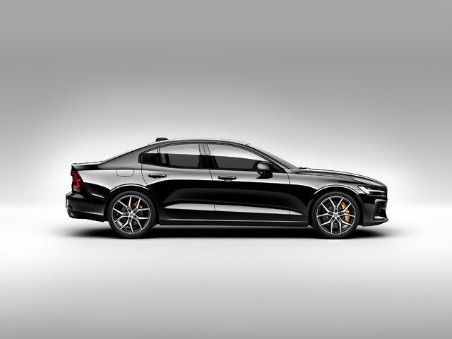 2019 Volvo S60 Polestar Engineered side profile studio view in Onyx Black