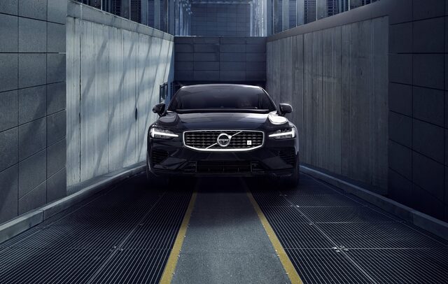 2019 Volvo S60 Polestar Engineered front grille and headlights tunnel approach