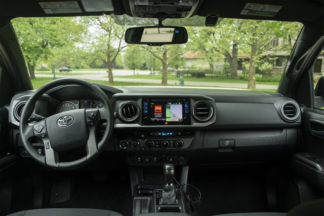 2017 Toyota Tacoma TRD Off-Road interior dashboard and Entune touchscreen