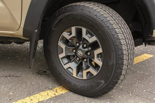 2017 Toyota Tacoma TRD Off-Road wheel detail, Goodyear Wrangler tire