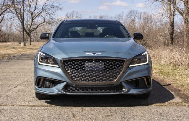 2018 Genesis G80 Sport AWD Straight Front View with Hexagonal Sport Grille