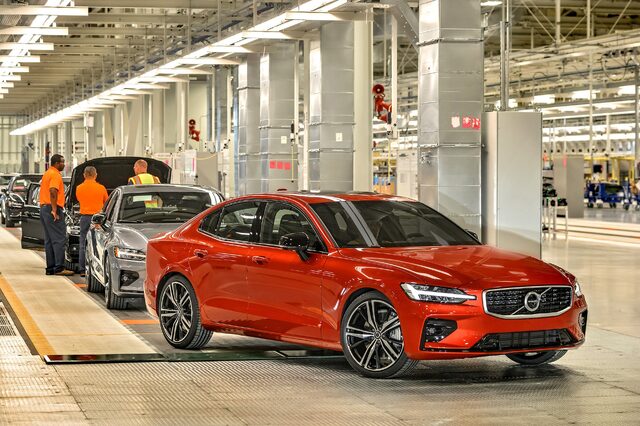 2019 Volvo S60 R-Design on the assembly line at Volvo's South Carolina plant
