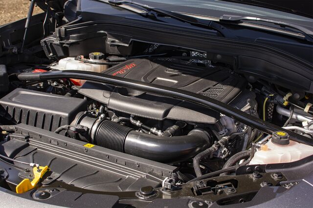 2018 Alfa Romeo Stelvio Ti turbocharged engine bay