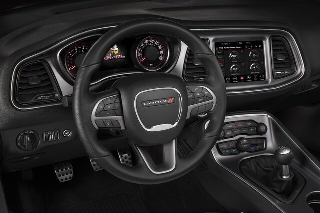 2019 Dodge Challenger Scat Pack, Uconnect Performance Pages power and torque graph on screen