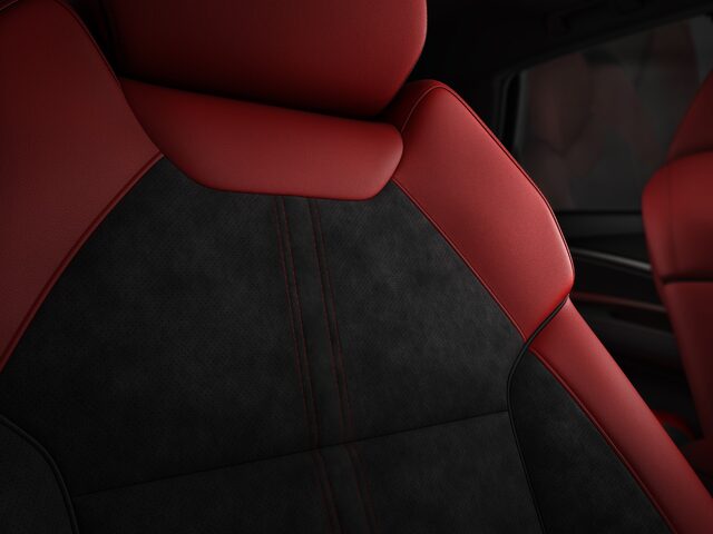 2019 Acura MDX Base Sport Seat Upholstery Detail in Red and Black Alcantara