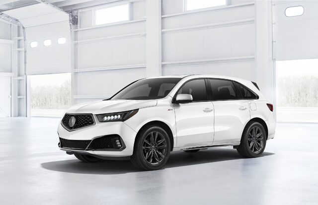 2019 Acura MDX Base Front Three-Quarter View in White