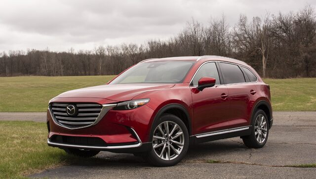 2018 Mazda CX-9 Grand Touring AWD — Front Three-Quarter View, Soul Red