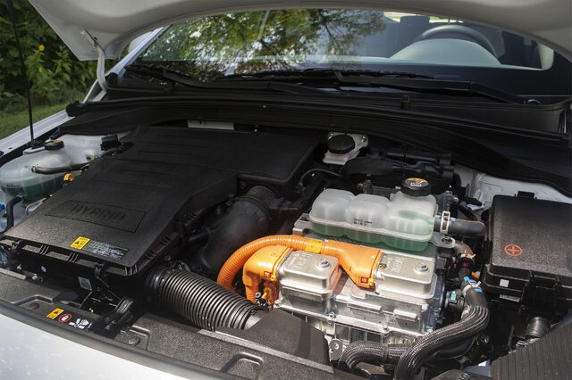 2018 Hyundai Ioniq Blue hybrid engine bay