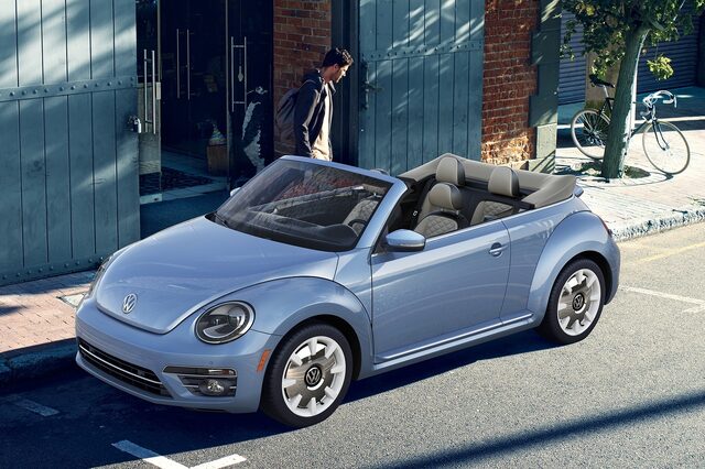 2019 Volkswagen Beetle Final Edition — Convertible, Powder Blue, Top Down, City Street
