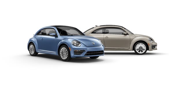 2019 Volkswagen Beetle Final Edition — Hatchback Duo, Powder Blue and Sand Silver, Studio