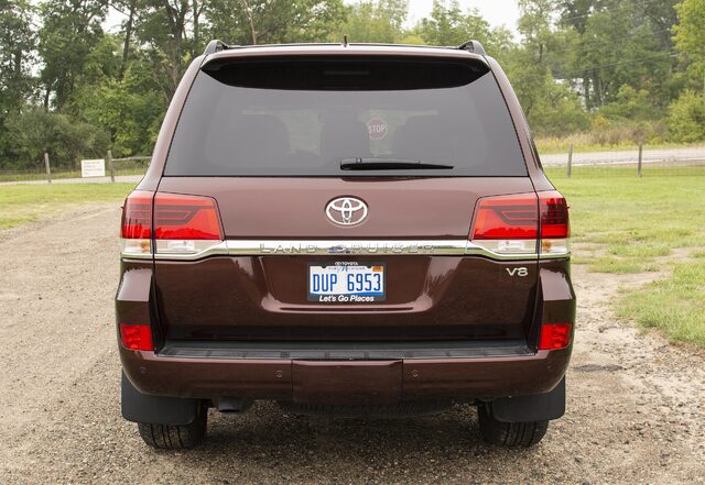 2018 Toyota Land Cruiser Rear Exterior with Land Cruiser and V8 Badges