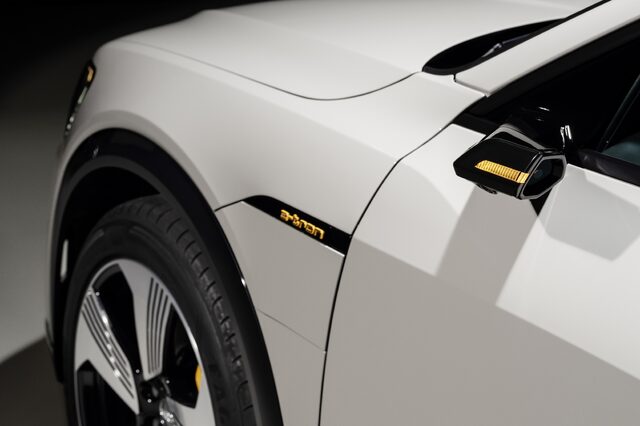 2019 Audi e-tron virtual side mirror camera and e-tron badge detail