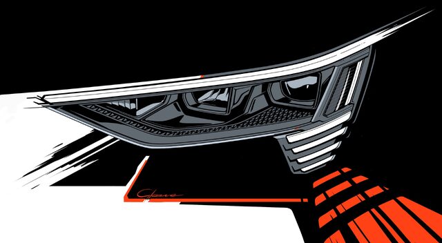 2019 Audi e-tron design sketch Matrix LED headlight detail