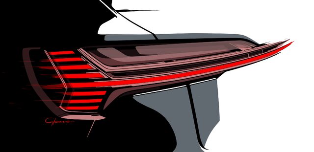 2019 Audi e-tron design sketch LED taillight detail