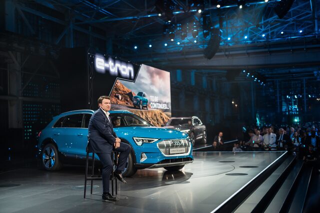 2019 Audi e-tron executive presentation at San Francisco world premiere
