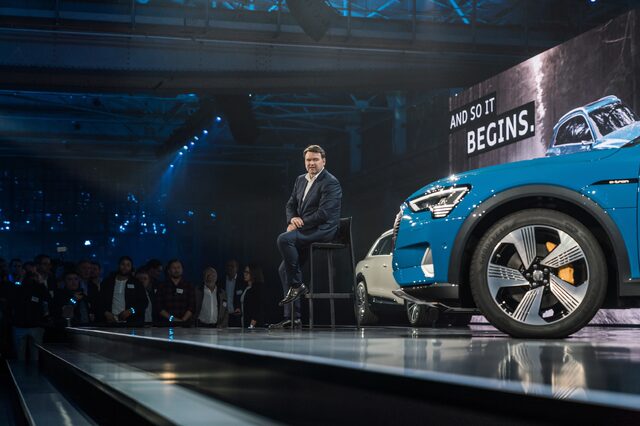 2019 Audi e-tron And So It Begins premiere event stage presentation