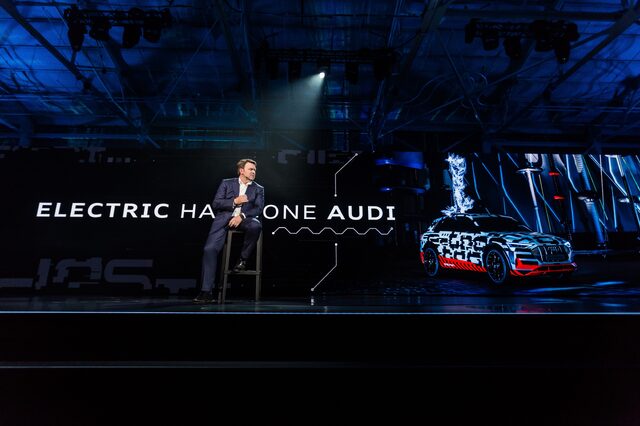2019 Audi e-tron world premiere presentation on electric vehicle technology