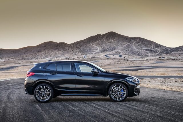 2019 BMW X2 M35i side profile on desert track