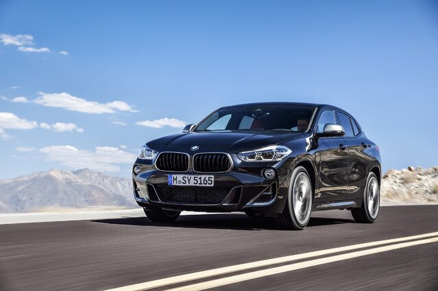 2019 BMW X2 M35i driving on desert highway