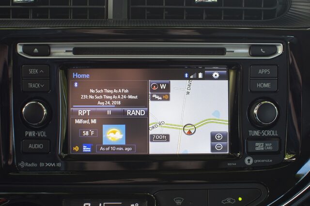 2018 Toyota Prius C Four Entune infotainment with navigation close-up