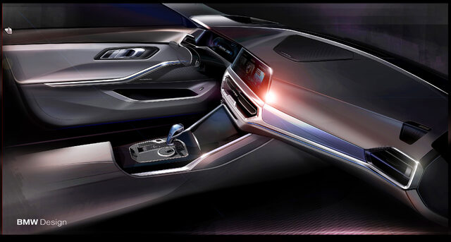 2019 BMW 3 Series interior design sketch [driver's seat]