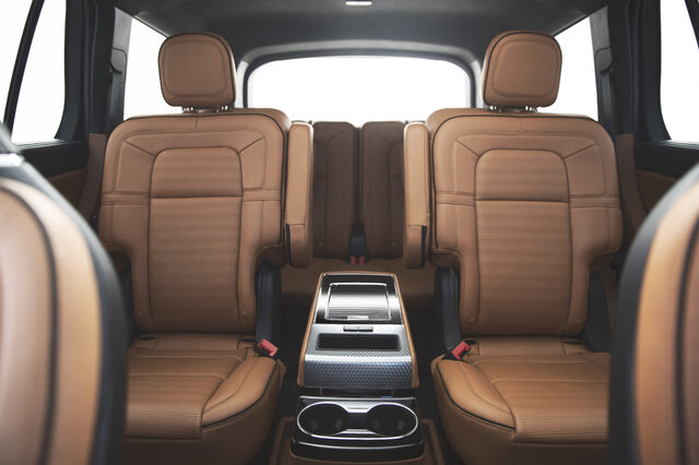 2020 Lincoln Aviator interior, third-row seats in tan leather