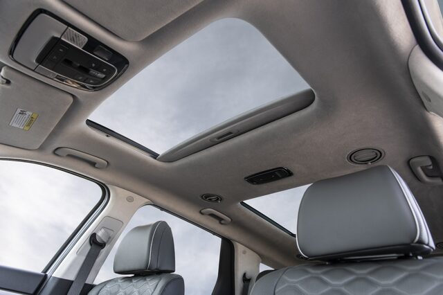 2020 Hyundai Palisade interior [panoramic sunroof view]
