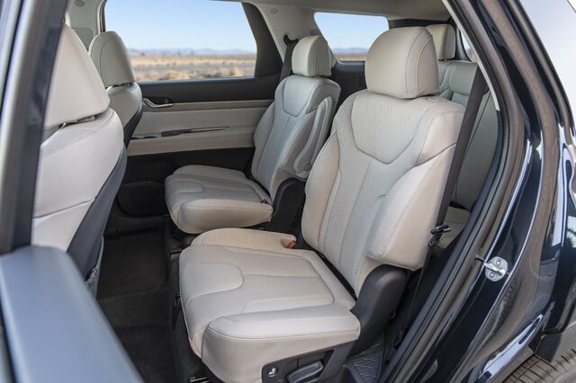 2020 Hyundai Palisade interior [second and third row seats cream leather]