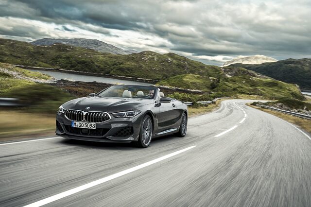 2019 BMW 8 Series Convertible Front Three-Quarter Driving Shot