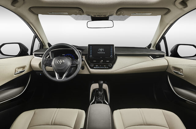 2020 Toyota Corolla XSE Interior Dashboard View, Infotainment Screen and Front Seats